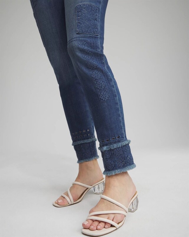 Girlfriend Double Fray Ankle Jeans - image 4